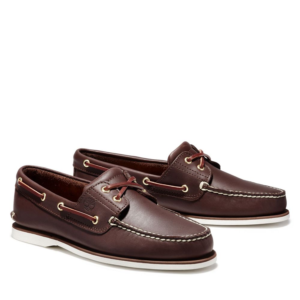 Timberland Mens Boat Shoes 2-Eye - Dark Brown - India SG8365970